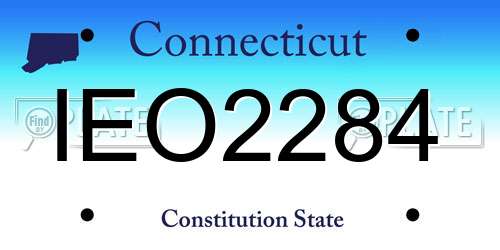 IEO2284 Connecticut License Plate