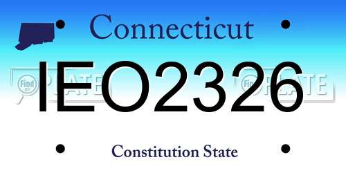 IEO2326 Connecticut License Plate