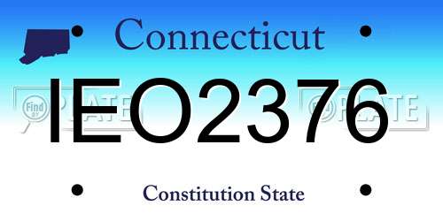 IEO2376 Connecticut License Plate