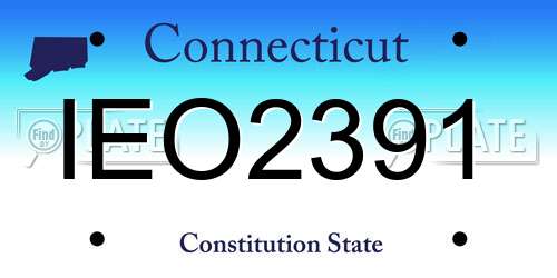 IEO2391 Connecticut License Plate