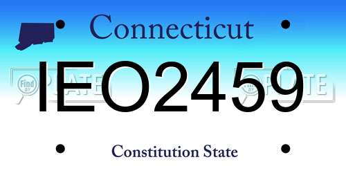 IEO2459 Connecticut License Plate