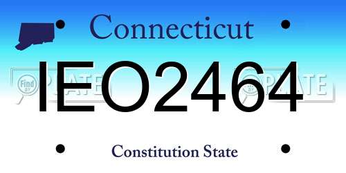 IEO2464 Connecticut License Plate