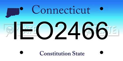 IEO2466 Connecticut License Plate