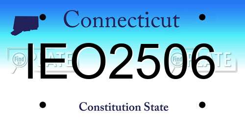 IEO2506 Connecticut License Plate