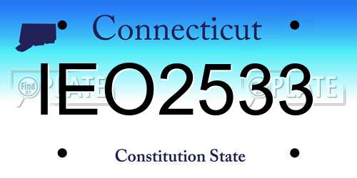 IEO2533 Connecticut License Plate
