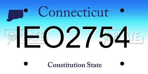 IEO2754 Connecticut License Plate