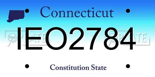 IEO2784 Connecticut License Plate