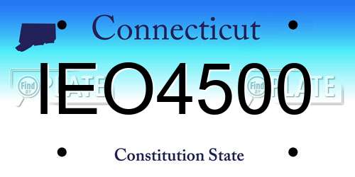 IEO4500 Connecticut License Plate