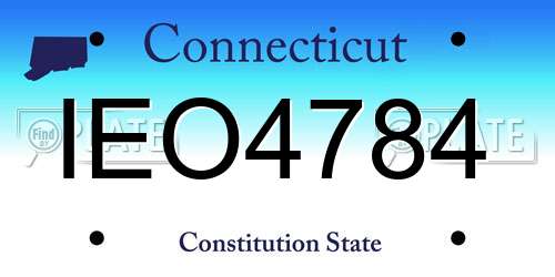 IEO4784 Connecticut License Plate