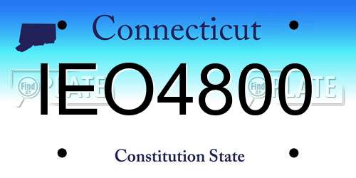 IEO4800 Connecticut License Plate