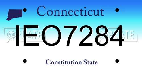 IEO7284 Connecticut License Plate