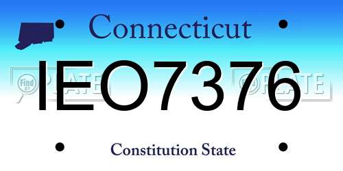 IEO7376 Connecticut License Plate
