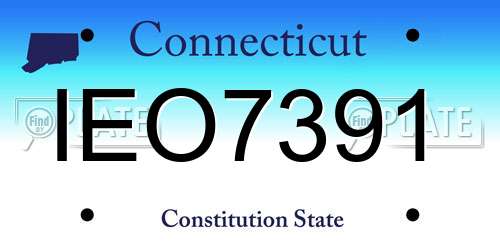 IEO7391 Connecticut License Plate