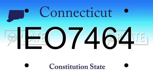 IEO7464 Connecticut License Plate