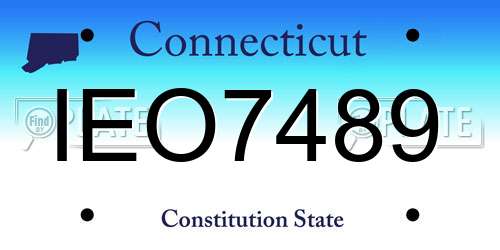 IEO7489 Connecticut License Plate