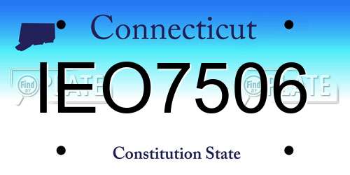 IEO7506 Connecticut License Plate