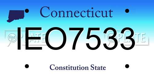 IEO7533 Connecticut License Plate