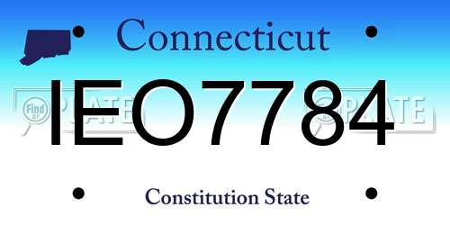 IEO7784 Connecticut License Plate