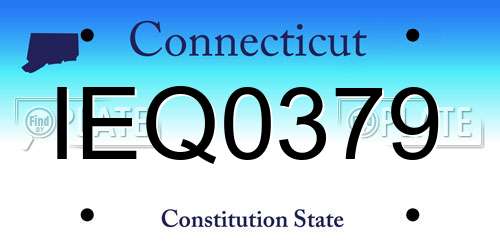 IEQ0379 Connecticut License Plate