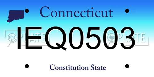 IEQ0503 Connecticut License Plate