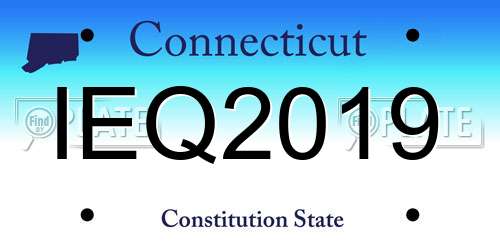 IEQ2019 Connecticut License Plate