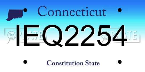 IEQ2254 Connecticut License Plate