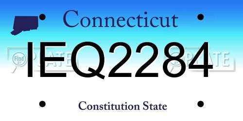 IEQ2284 Connecticut License Plate