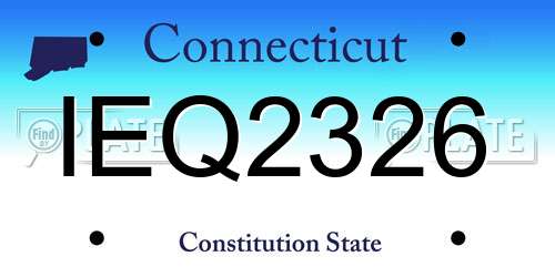 IEQ2326 Connecticut License Plate