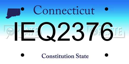 IEQ2376 Connecticut License Plate