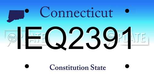 IEQ2391 Connecticut License Plate