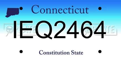 IEQ2464 Connecticut License Plate
