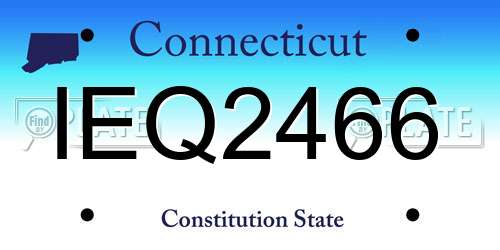 IEQ2466 Connecticut License Plate