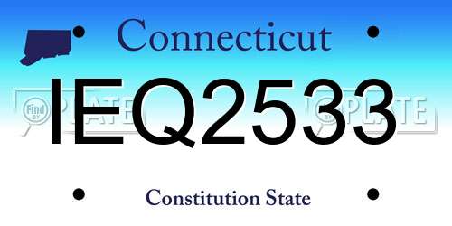 IEQ2533 Connecticut License Plate