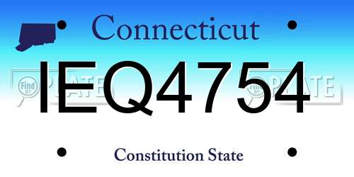 IEQ4754 Connecticut License Plate
