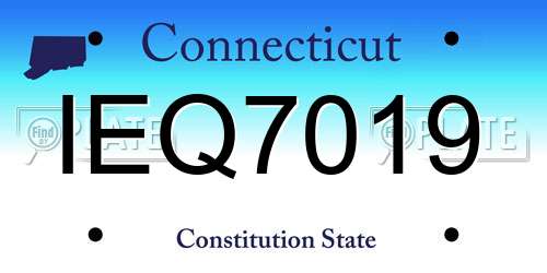 IEQ7019 Connecticut License Plate