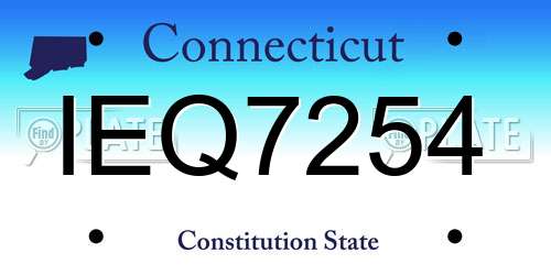 IEQ7254 Connecticut License Plate
