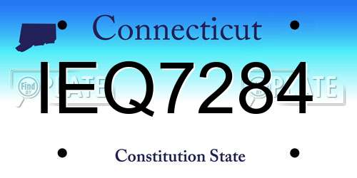 IEQ7284 Connecticut License Plate