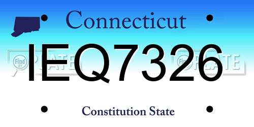 IEQ7326 Connecticut License Plate