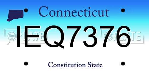 IEQ7376 Connecticut License Plate
