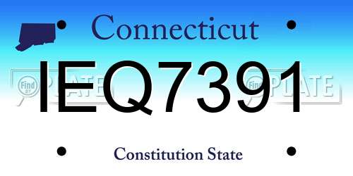 IEQ7391 Connecticut License Plate
