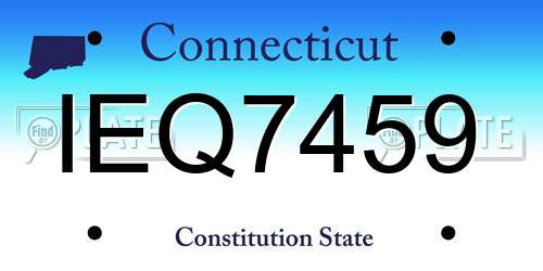 IEQ7459 Connecticut License Plate