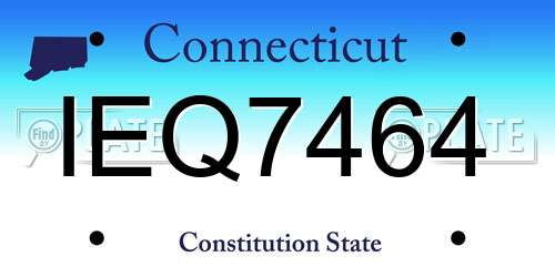 IEQ7464 Connecticut License Plate