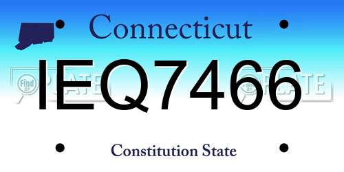 IEQ7466 Connecticut License Plate