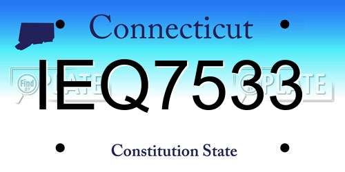 IEQ7533 Connecticut License Plate