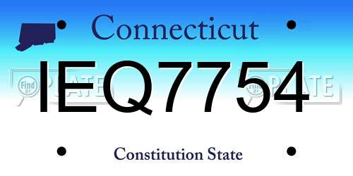IEQ7754 Connecticut License Plate