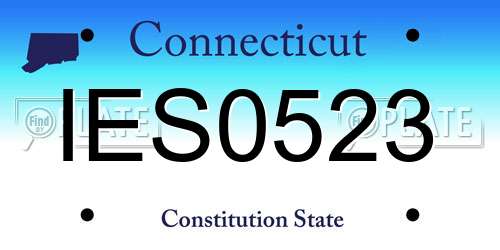 IES0523 Connecticut License Plate
