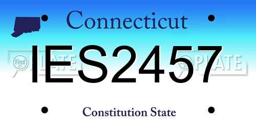 IES2457 Connecticut License Plate
