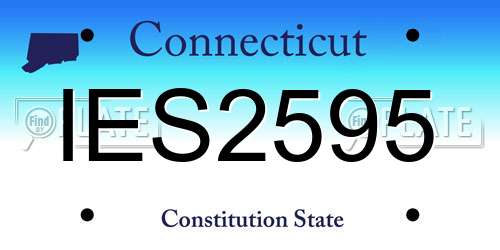 IES2595 Connecticut License Plate