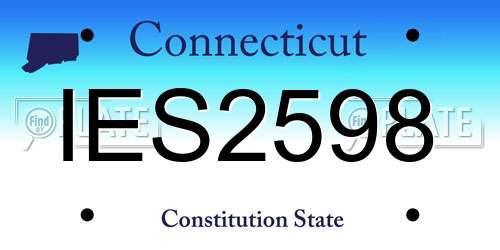 IES2598 Connecticut License Plate