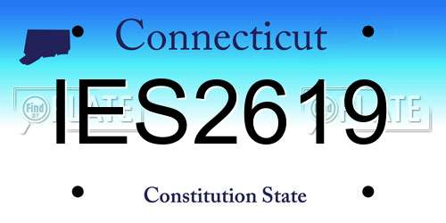 IES2619 Connecticut License Plate